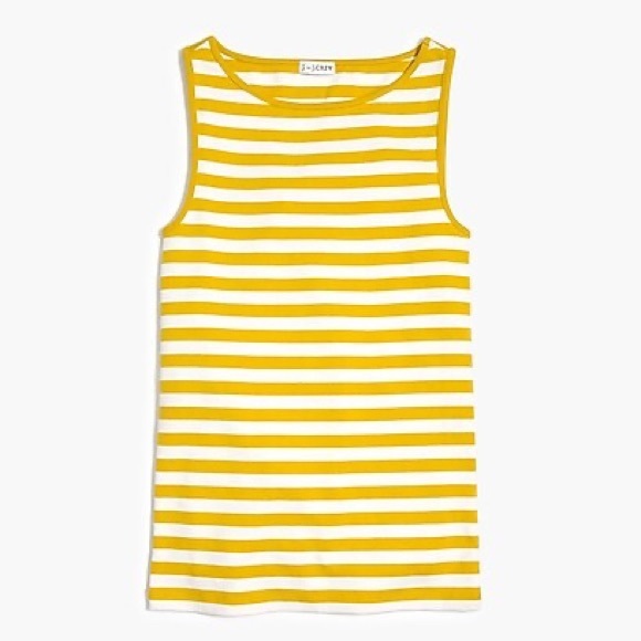J Crew Golden Yellow Striped Tank - Picture 1 of 3